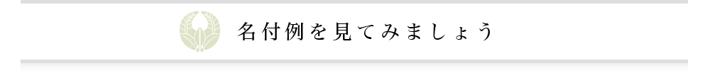 名付例を見てみましょう