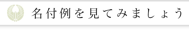 名付例を見てみましょう